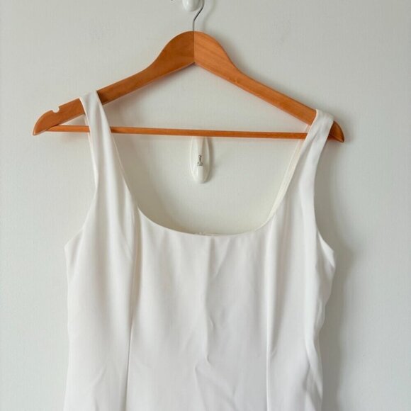 Zara Sleeveless Square Neck Flared Skirt Long Dress NWT White Size Small - Picture 8 of 12